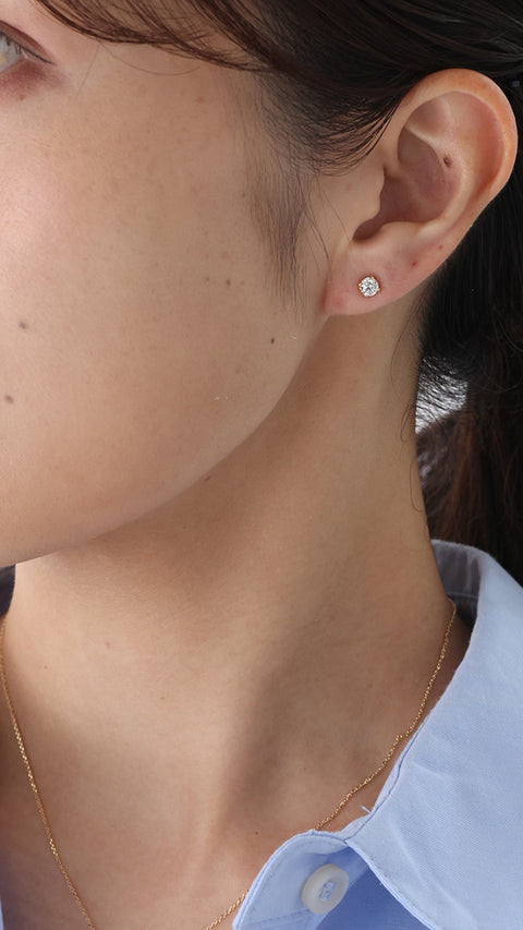 ［受注/12月下旬］K18 ダイヤモンド 0.3ct/ピアス(ソーティング付き)