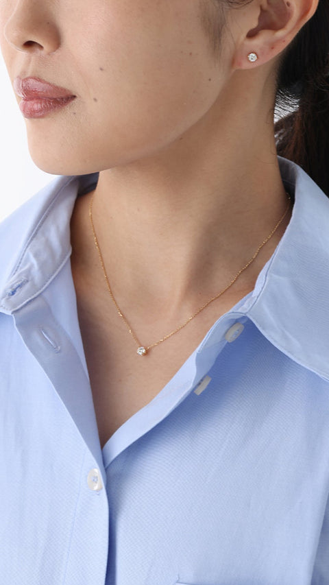 ［受注/12月下旬］K18 ダイヤモンド 0.3ct/ネックレス(ソーティング付き)