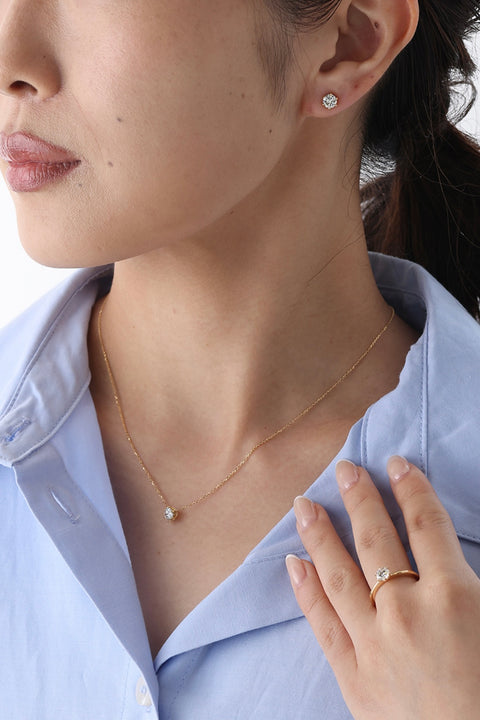 ［受注/12月下旬］K18 ダイヤモンド 0.5ct/ピアス(ソーティング付き)