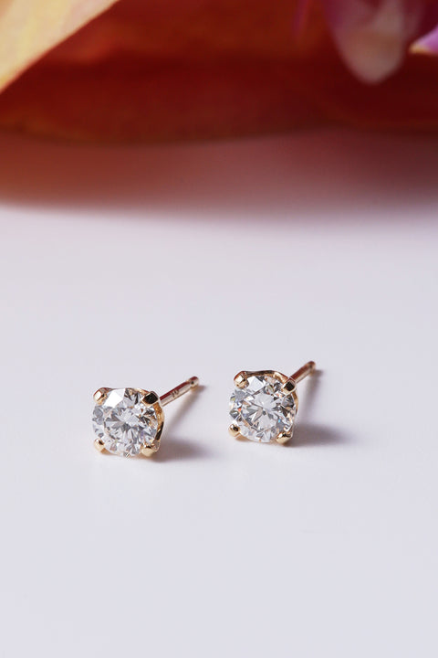 ［受注/12月下旬］K18 ダイヤモンド 0.3ct/ピアス(ソーティング付き)